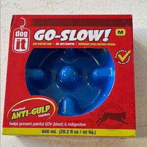 Go-Slow Anti-Gulp Dog Bowl - Vibrant Blue